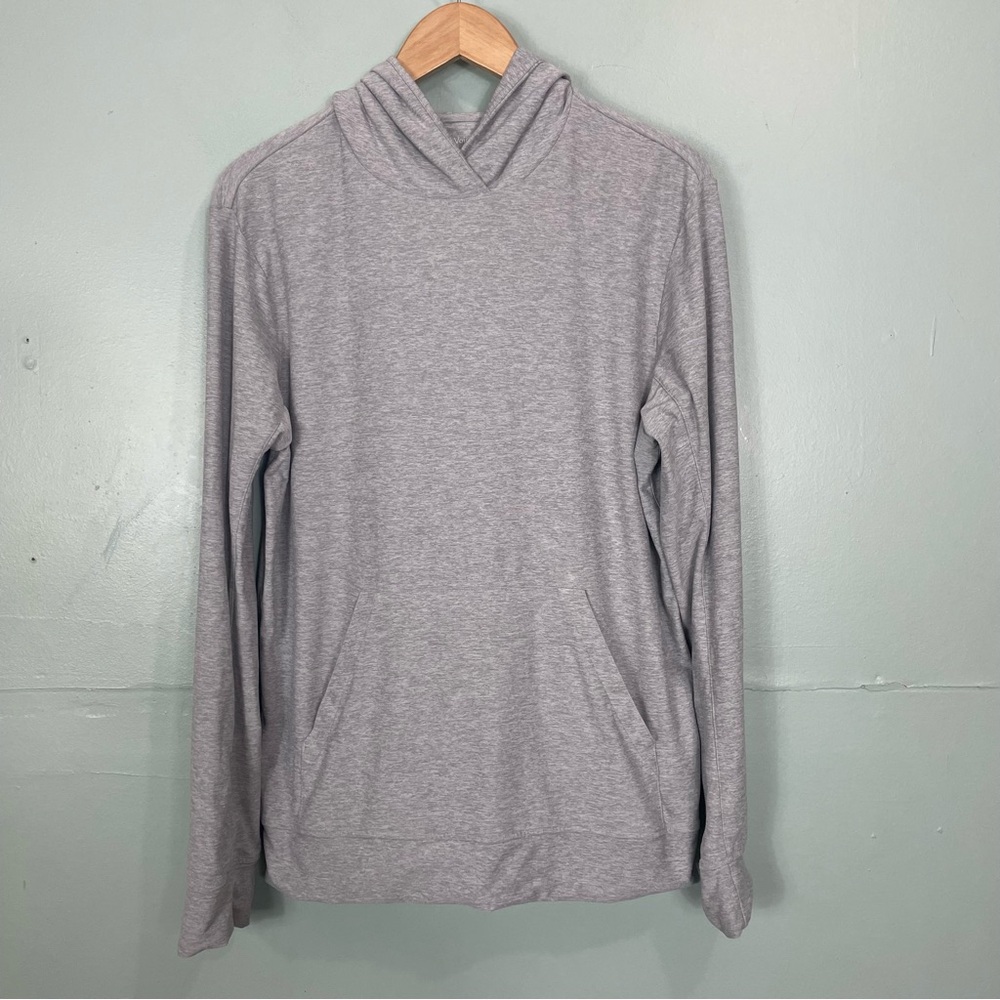 Outdoor Voices Cloudknit Hoodie Lightweight Men Size Medium Light Gray Pullover - Picture 2 of 10